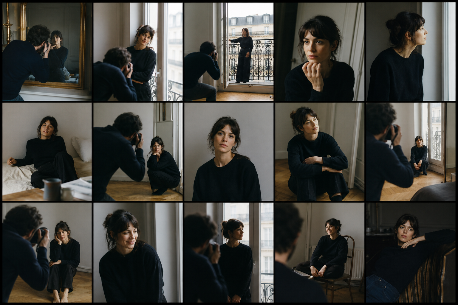 Contact photographique d'une séance de portrait en appartement